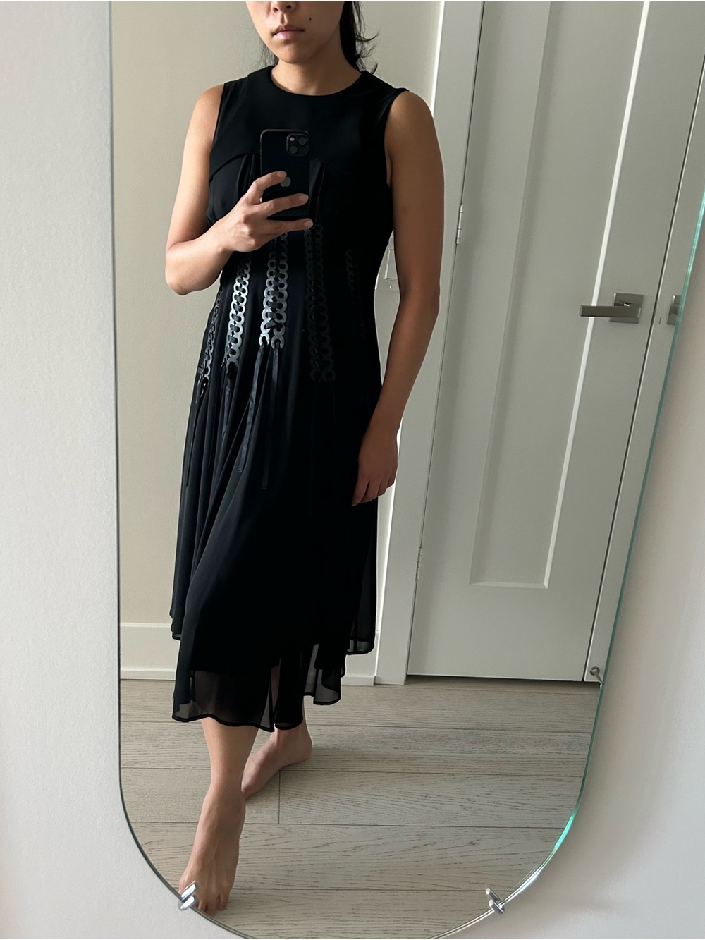 Noir Kei Ninomiya Comme des Garcons SS18 Interlocking Loop Dress Size S - Picture 5 of 7